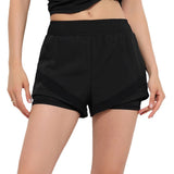 Fake two-piece sports shorts female anti-glare quick dry loose breathable professional running yoga fitness three-quarter shorts