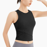 Sports Vest Women's Ribbed Slim Fitness Top Beauty Back Tight Yoga Clothing Short Sleeveless