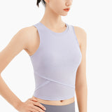 Sports Vest Women's Ribbed Slim Fitness Top Beauty Back Tight Yoga Clothing Short Sleeveless