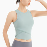 Sports Vest Women's Ribbed Slim Fitness Top Beauty Back Tight Yoga Clothing Short Sleeveless